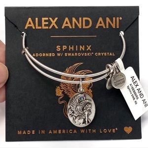 Alex and Ani Sphinx Bracelet Expandable Bangle with Swarovski Crystal Ch…